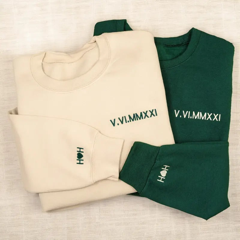 Custom Roman Numeral sweatshirts Perfect Gift for Couples Valentine Day T-Shirts, Hoodie | TeeBloomCo.com