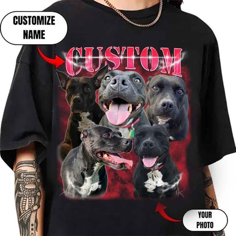 Custom Your Pet T-Shirt, Personalized Pet T-Shirt, Vintage Custom Dog Shirt, Custom Photo Shirt, Pet Photo Shirt, Ideal...