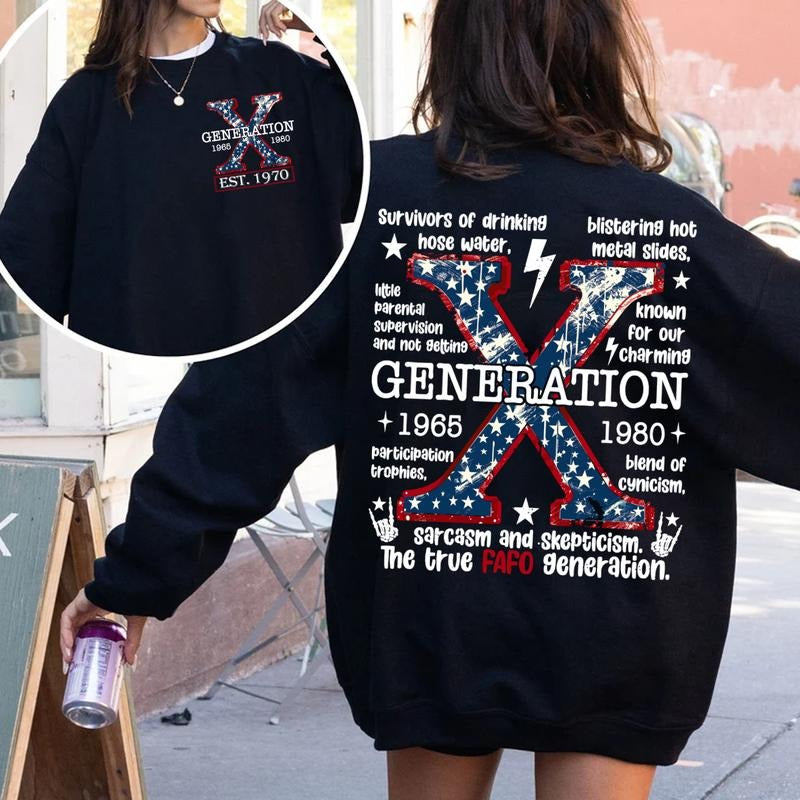 Customize Gen X Member Years Two side Shirt New Version Raised on Hose Water and Neglect Shirt Generation X T Shirt...