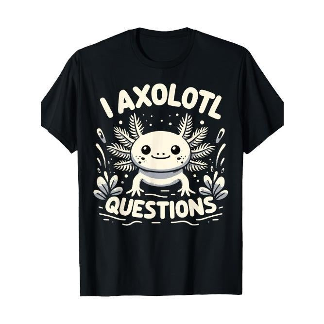 Cute Blue Axolotl Kawaii Funny I Axolotl Questions T-Shirt Made in USA Hoodie, Sweatshirt | TeeBloomCo.com