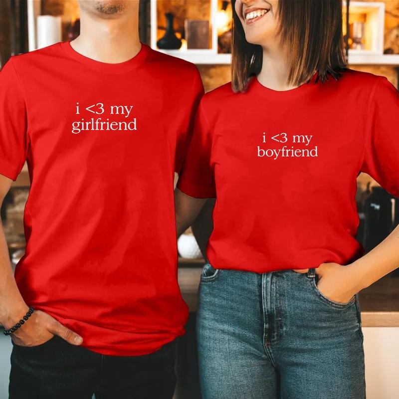 Cute Couple T-Shirt, I Love My Boyfriend Shirt, I Love My Girlfriend Tee, Funny Couple Gift, Girlfriend Gifts, Boyfriend...