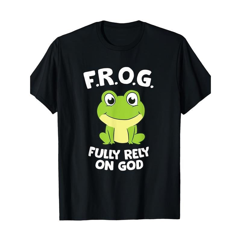 Cute Frog Fully Rely On God Christian Frog T-Shirt made in usa Hoodie, Sweatshirt | TeeBloomCo.com