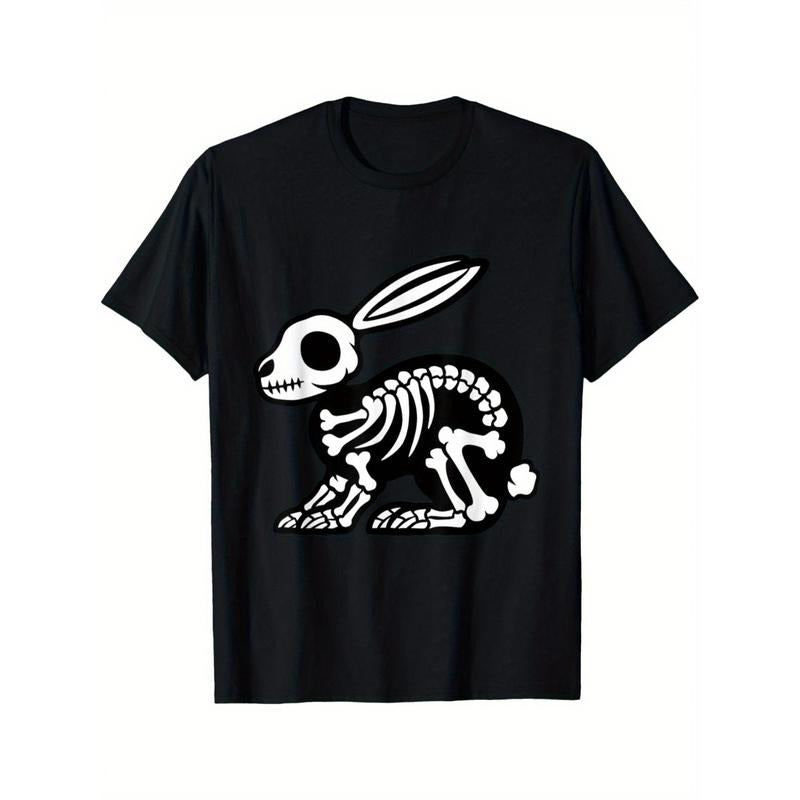 Cute Halloween Bunny Skeleton Animal Rabbit Archeologist men's T-Shirt made in usa Hoodie, Sweatshirt | TeeBloomCo.com