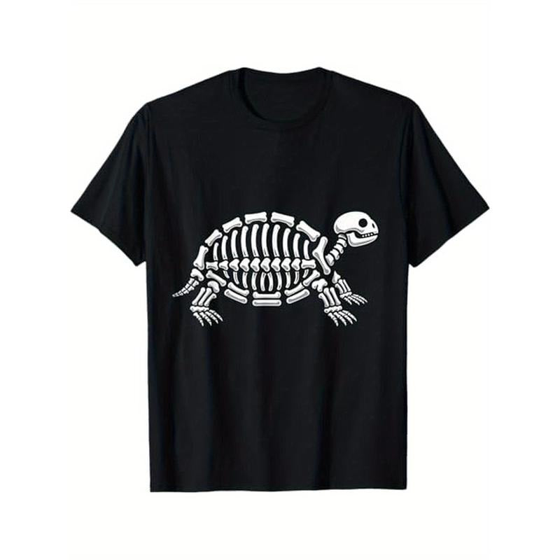 Cute Halloween Turtle Skeleton Tortoise Fossils Archeologist Men Women T - Shirt, 100% Cotton, Gifts for Friends Who Love...