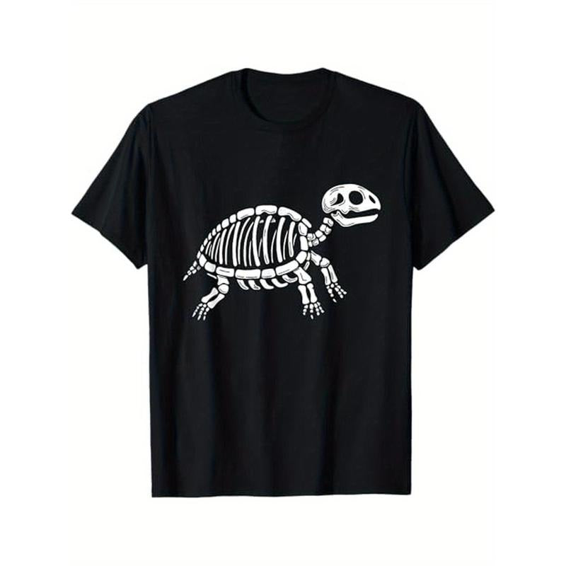 Cute Halloween Turtle Skeleton Tortoise Fossils Archeologist Men Women T - Shirt, 100% Cotton, Gifts for Friends Who Love...