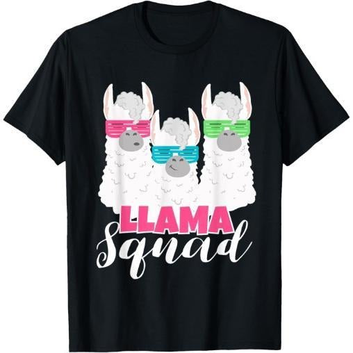 Cute Llama Squad Shirt Retro 80s Style Tshirt Gift T-Shirt Made in USA Hoodie, Sweatshirt | TeeBloomCo.com