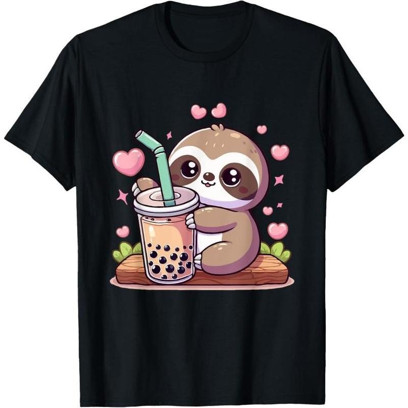 Cute Sloth Boba Bubble Milk Tea Kawaii men Sloth T-Shirt Made in USA Hoodie, Sweatshirt | TeeBloomCo.com