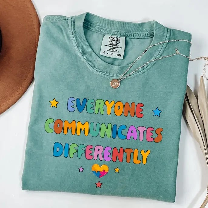 Cute Teacher Shirt, Everyone Communicates Differently Shirt, Teacher Appreciation Gift, Back To School, Autism Aware...
