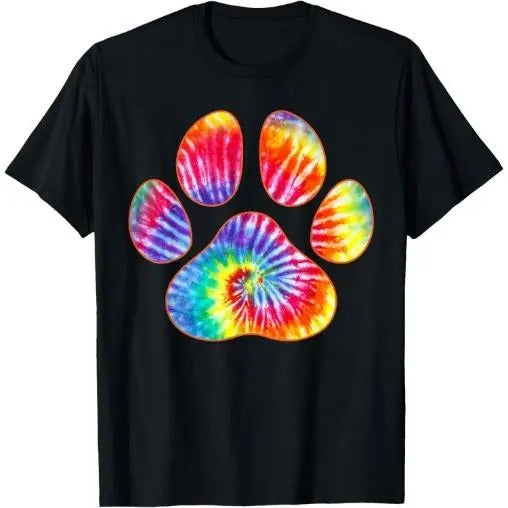 Cute Tie Dye Paw Print Pet Owner Paw Print Tie Dye Dog Lover T-Shirt Made in USA Hoodie, Sweatshirt | TeeBloomCo.com