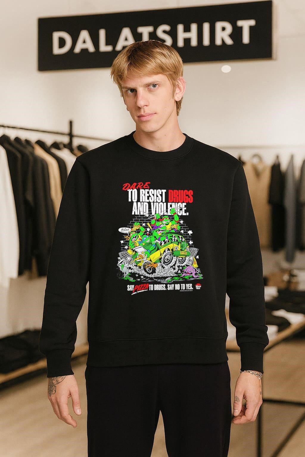 D.A.R.E. To Resist Drugs And Violence TMNT Ninja Turtles Pizza Hut shirt