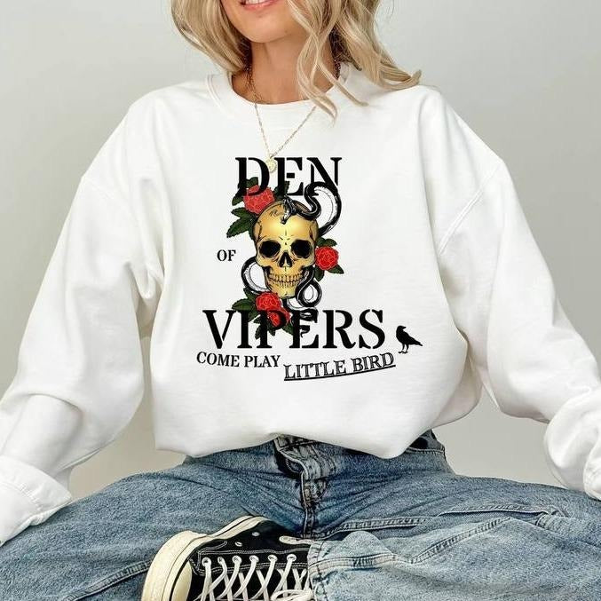 DEN OF VIPERS Crewneck Sweatshirt, Bookish Merch, Books , Dark Romance, Book Tok T-Shirts, Hoodie | TeeBloomCo.com