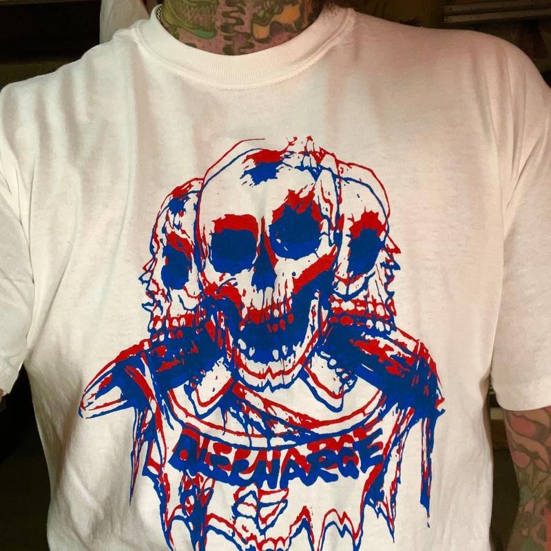 DISCHARGE SKULLS punk shirt by aDDICTED tO cHAOS seditionaries UK82 Menswear Top Hoodie, Sweatshirt | TeeBloomCo.com
