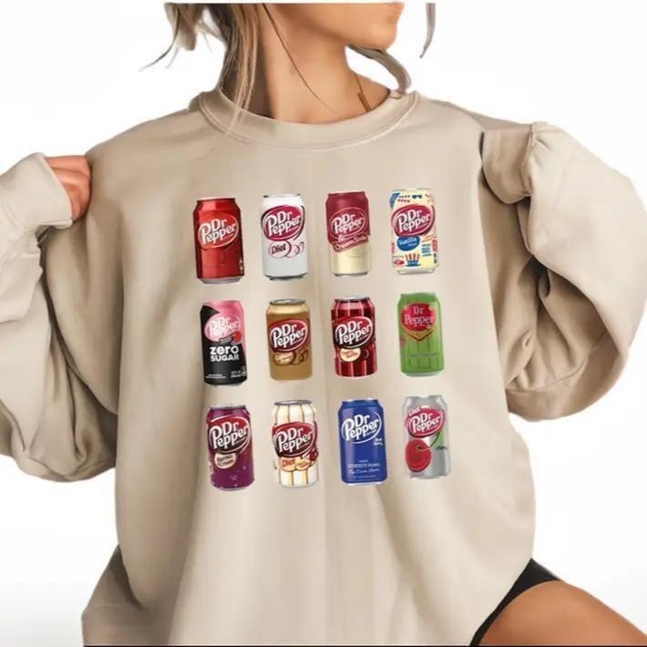 DR.PEPPER Sweatshirt, Dr.pepper Cans Sweatshirt, Vintage Womens Trendy Sweatshirt Cotton Womenswear Check Fit T-Shirts,...
