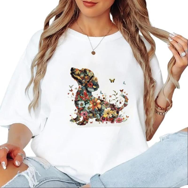 Dachshund Floral T-shirt Unisex Mother day special gift 2025 Father Day Sweatshirt Hoodie Cotton Pullover Womenswear...