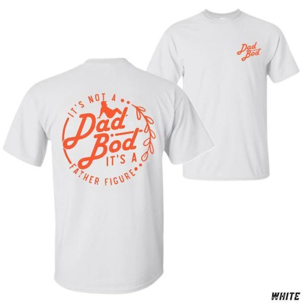 Dad Bod T-shirt - Fun 'it's Not A Dad Bod It's A Father Figure' Graphic Unisex Relaxed Fit Short Sleeve Machine Washable