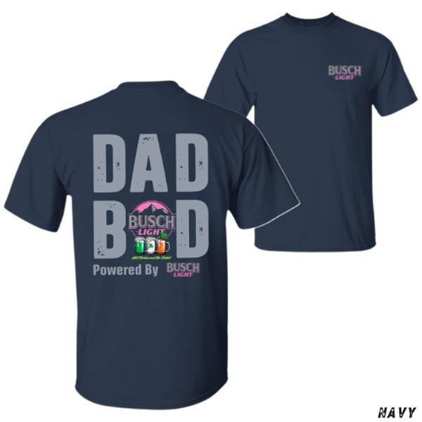 Dad Bod T-shirt - Funny Busch Light Beach Graphic Design Powered By Beer Vibes Unisex - Gift For Dad