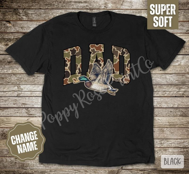Dad Duck Gildan TShirt, Father's Day, Hunting Shirt, Men's Camo Tee, Gift for Him Hoodie, Sweatshirt | TeeBloomCo.com