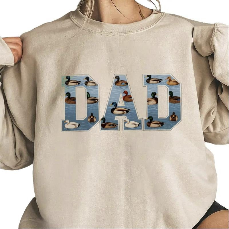 Dad Duck Sweatshirt Hunting Season 2025 Western Hunter Dad Trendy T-Shirt Hoodie Cotton Womenswear | TeeBloomCo.com