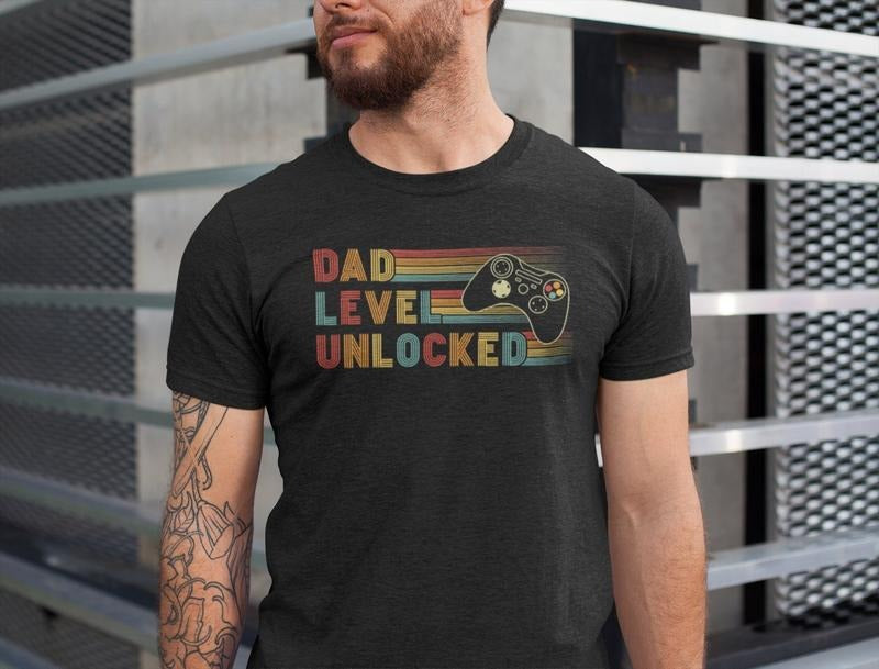 Dad Level Unlocked Shirt, Funny New Dad T-Shirt, Dad Gaming Shirt, First Time Dad, Father's Day Gift Idea, New Super Dad...