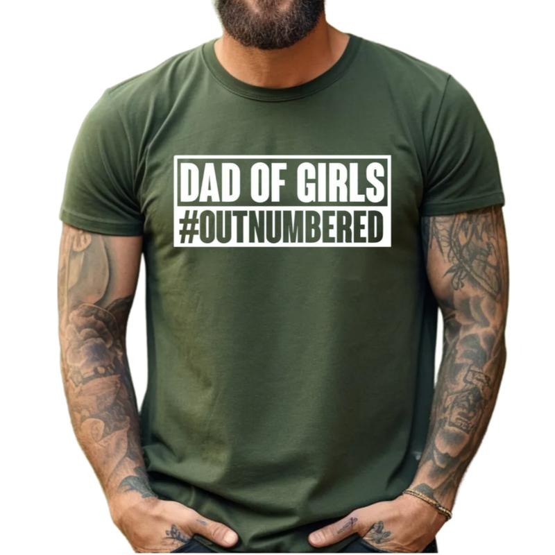Dad Of Girls Outnumbered Tshirt, Daddy Of Girls Shirt, Dad Gift From Daughters Shirt, Fathers Day Gift Tee, Unisex Short...