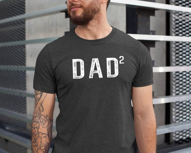 Dad Squared Shirt, Dad 2 Men's T shirt, Father of Two Kids, Fathers Day Shirt dad gift