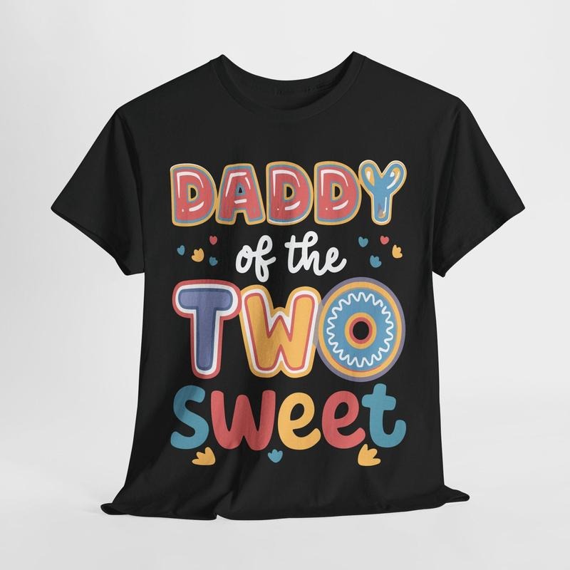 Daddy of the Two Sweet Shirt | Donut Birthday Dad Shirt | 2nd Birthday Party Clipart Hoodie, Sweatshirt | TeeBloomCo.com