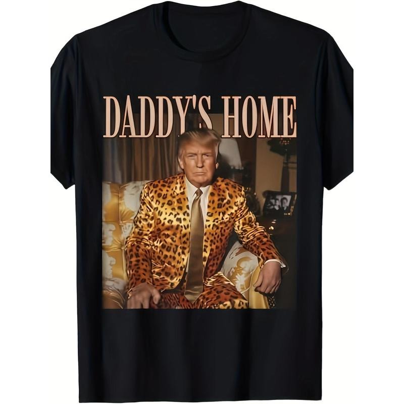 Daddy's Home Trump Shirt Trump 2024 Leopard Print Fun MAGA T-shirt Hoodie, Sweatshirt | TeeBloomCo.com