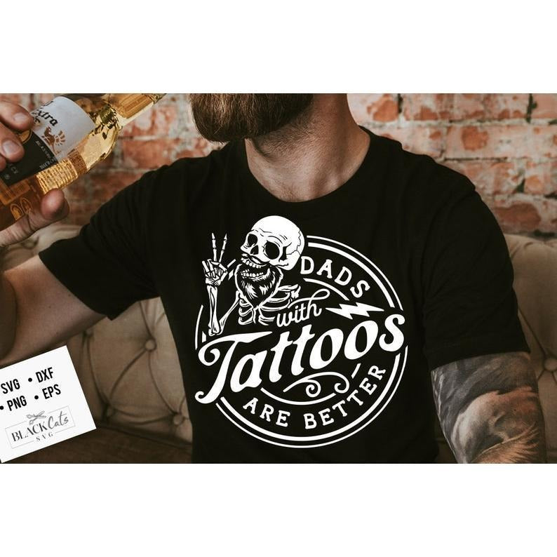 Dads with tattoos are better t-shirt, Father's Day shirt, Funny Dad Hoodie, T-shirt and sweater Sweatshirt | TeeBloomCo.com