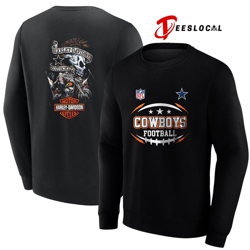 Dallas Cowboys football Harley Davidson motor cycles skeleton shirt