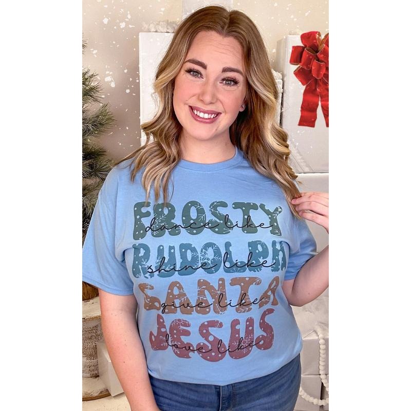 Dance Like Frosty Love Like Jesus Graphic T-Shirt Hoodie, Sweatshirt | TeeBloomCo.com