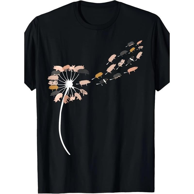 Dandelion pig T-shirt, for pig lovers | pig T-shirt made in usa Hoodie, Sweatshirt | TeeBloomCo.com