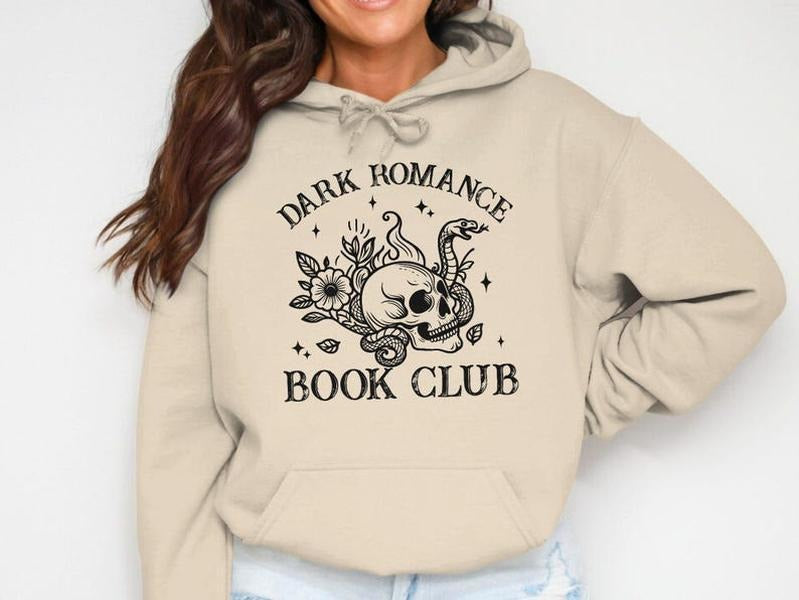 Dark Romance Book Club Sweatshirt, Gothic Skull Design, Unique Graphic Sweatshirt, Book Lover's Gift, Cozy Reading...