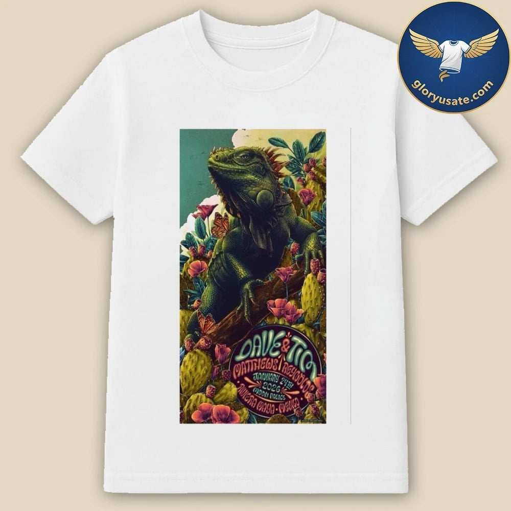 Dave Matthews &amp; Tim Reynolds January 24 2026 Riviera Maya Concert Poster Shirt