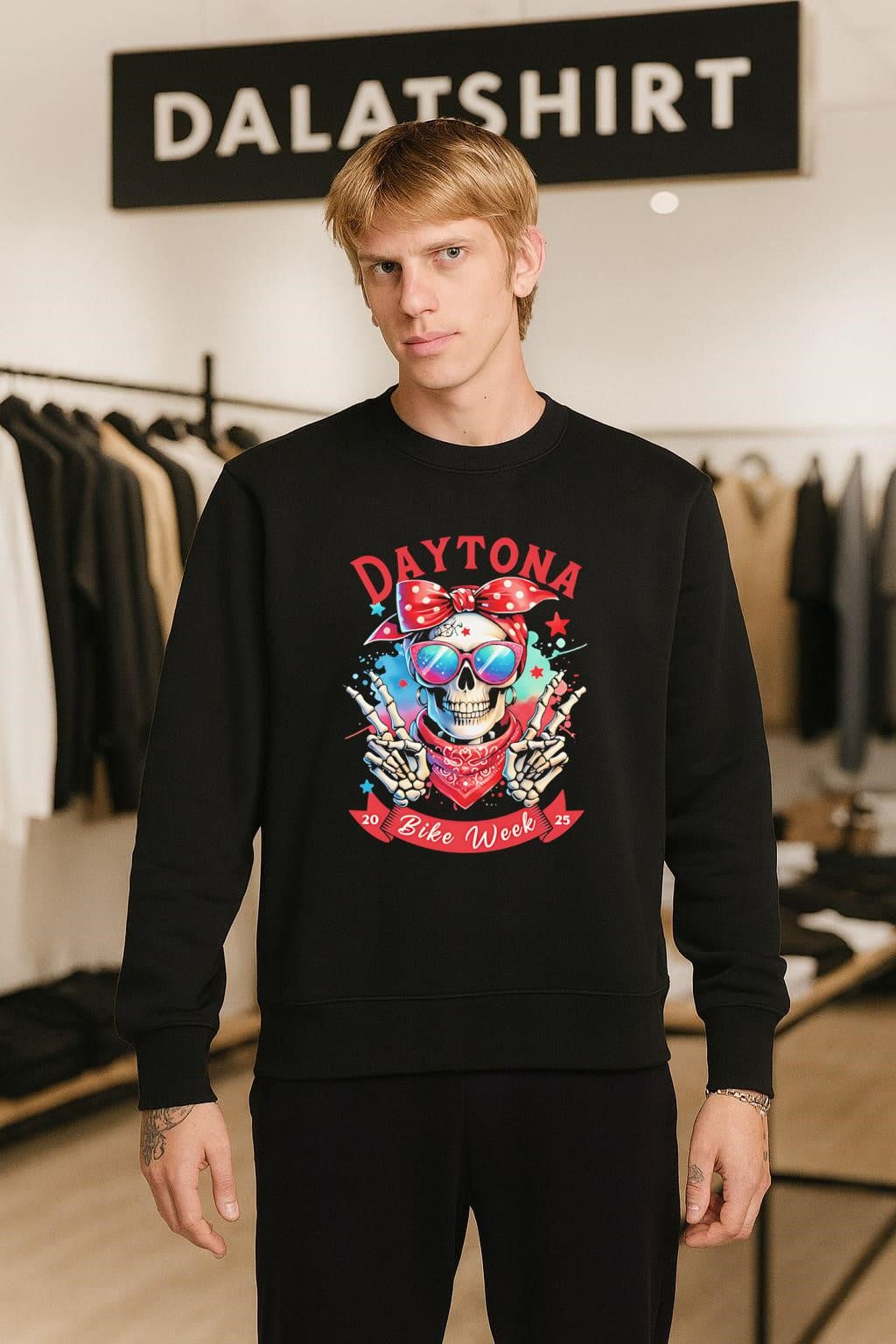Daytona Bike Week 2025 Hipster Skull shirt