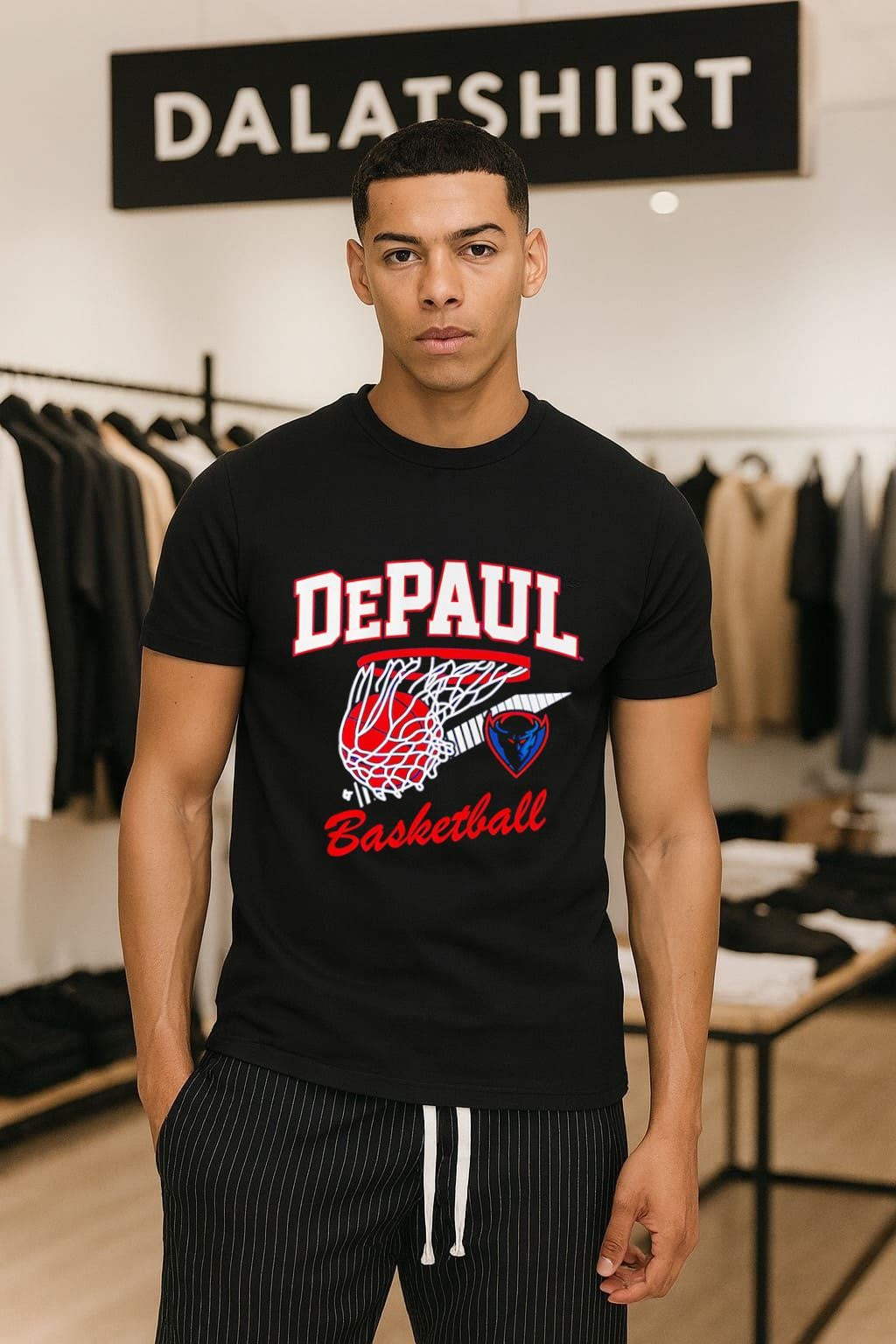 DePaul Basketball Blue Demon Logo Sports shirt