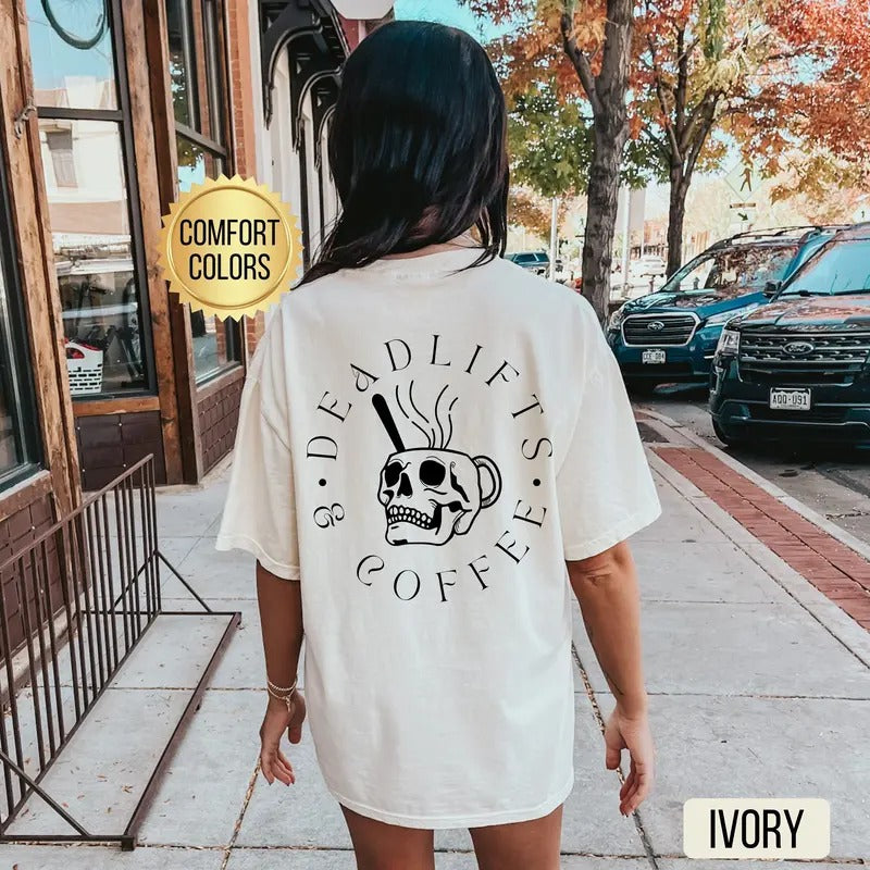 Deadlifts And Coffee Shirt s Pump Cover Shirt Coffee Lover Gift Oversized Gym Shirt Gym Pump Cover Weightlifting Shirt...