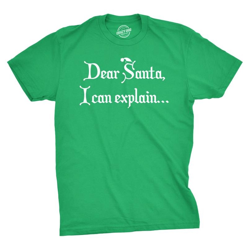 Dear Santa I Can Explain T Shirt Funny Christmas Holiday Stocking Stuffer Xmas Mens Funny T Shirts Cool Tees Soft Stylish...