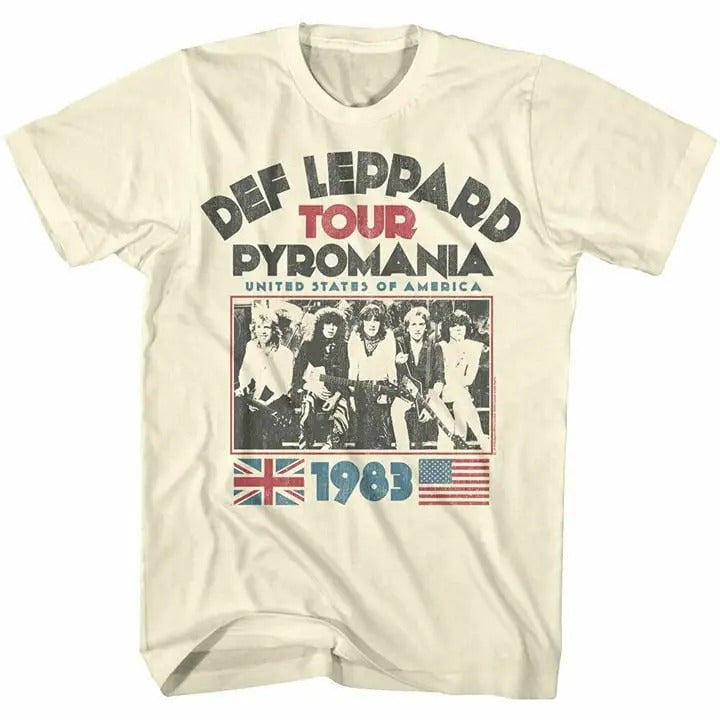 Def Leppard Pyromania Usa Tour 1983 Men's T-shirt Rock Band Concert Top Crewneck Cotton Hoodie, Sweatshirt | TeeBloomCo.com