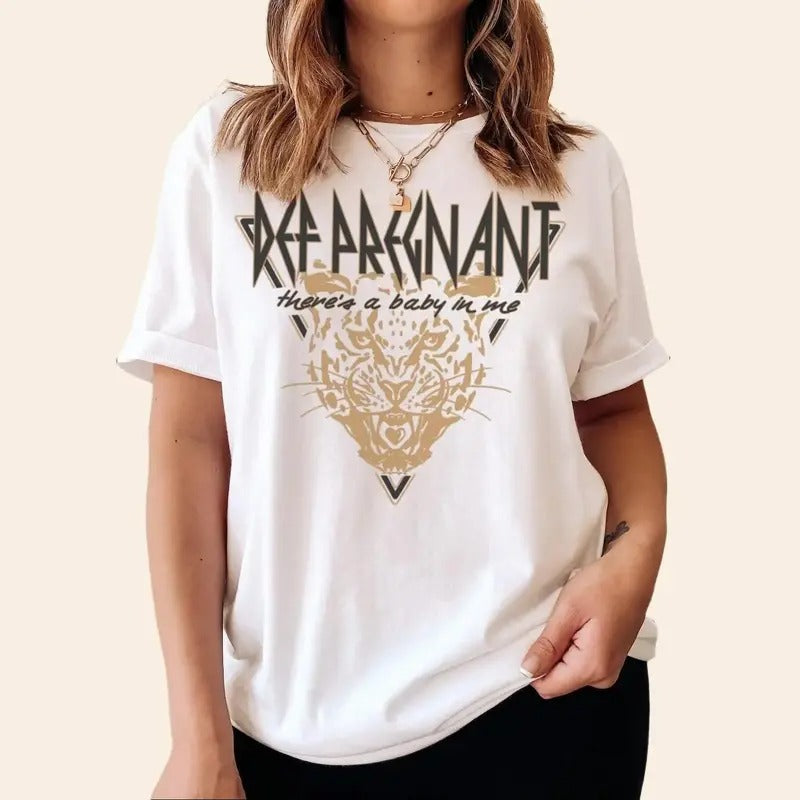 Def Pregnant Graphic Tee, Cute Funny Pregnancy Shirt Oversized Hoodie, Sweatshirt | TeeBloomCo.com