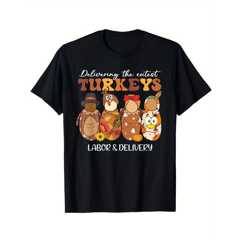 Delivering The Cutest Turkeys Labor & Delivery Thanksgiving men T-Shirt made in usa Hoodie, Sweatshirt | TeeBloomCo.com