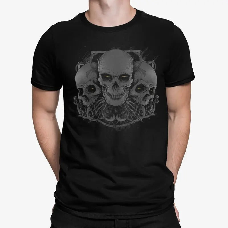 Demon Skulls Mens T-shirt Gothic Rock Skull Goth Skeleton Alternative Biker  sweater and hoodie Sweatshirt | TeeBloomCo.com