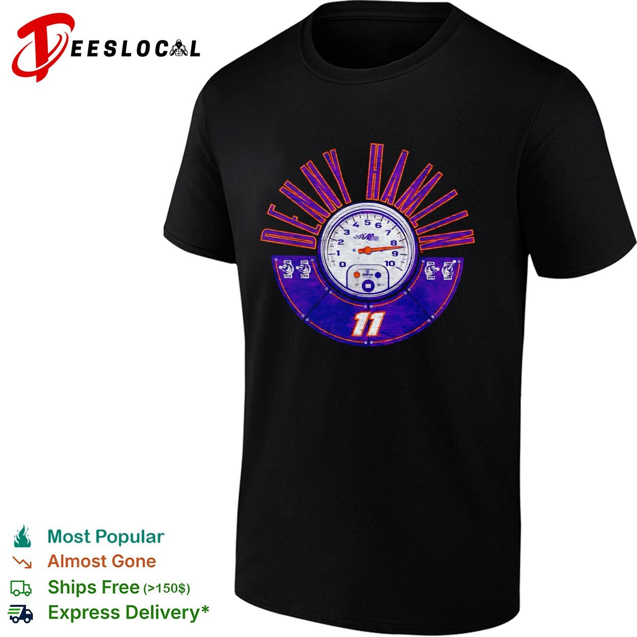 Denny Hamlin 11 Joe Gibbs Racing Nascar Cup Series Tachometer Racing Logo shirt