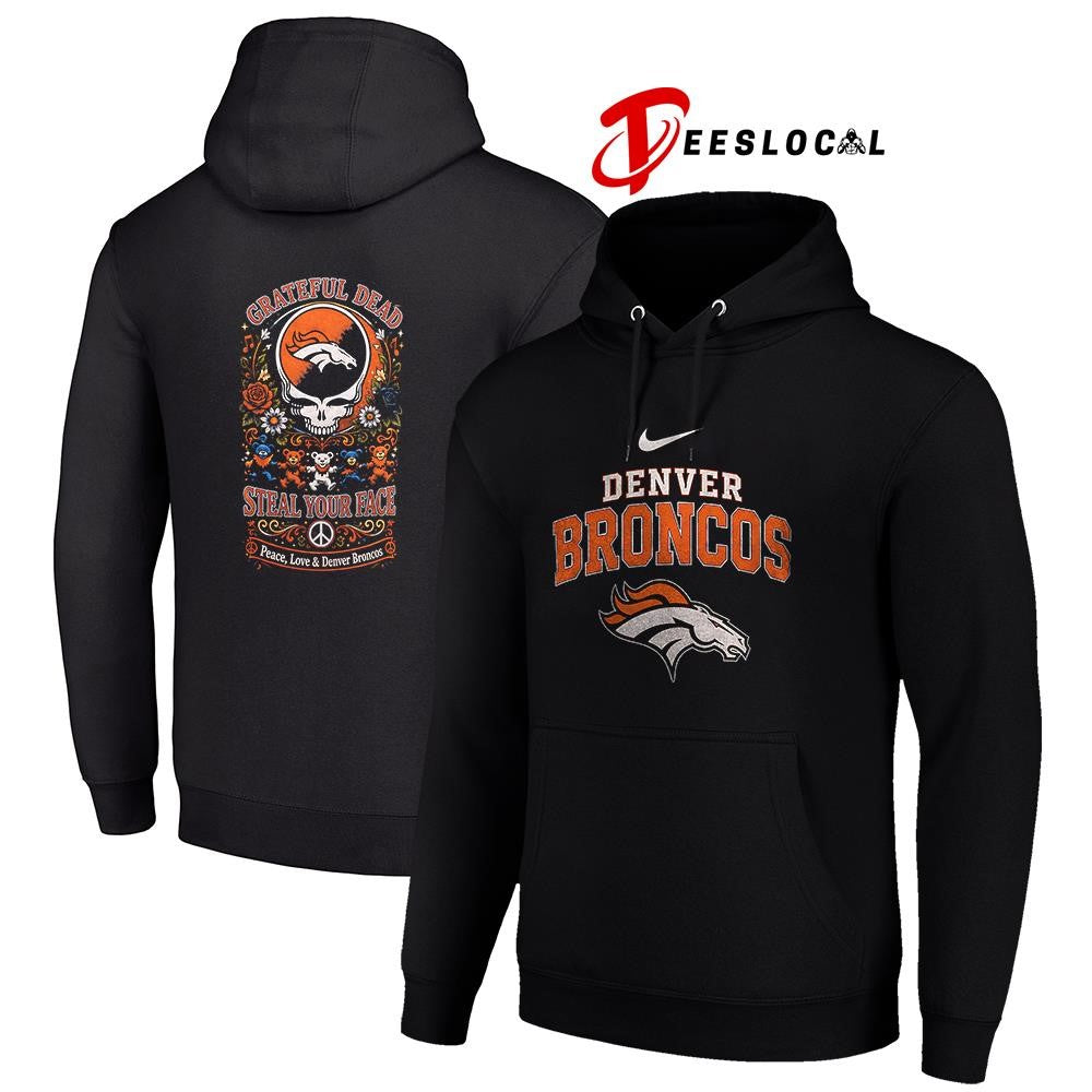 Denver Broncos x Grateful Dead steal your face peace love logo shirt