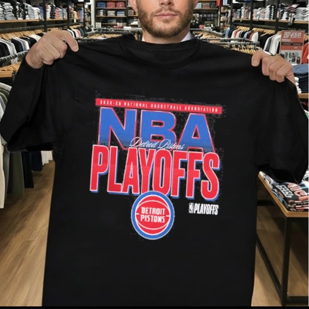 Detroit Pistons Black 2026 NBA Playoffs T-Shirt