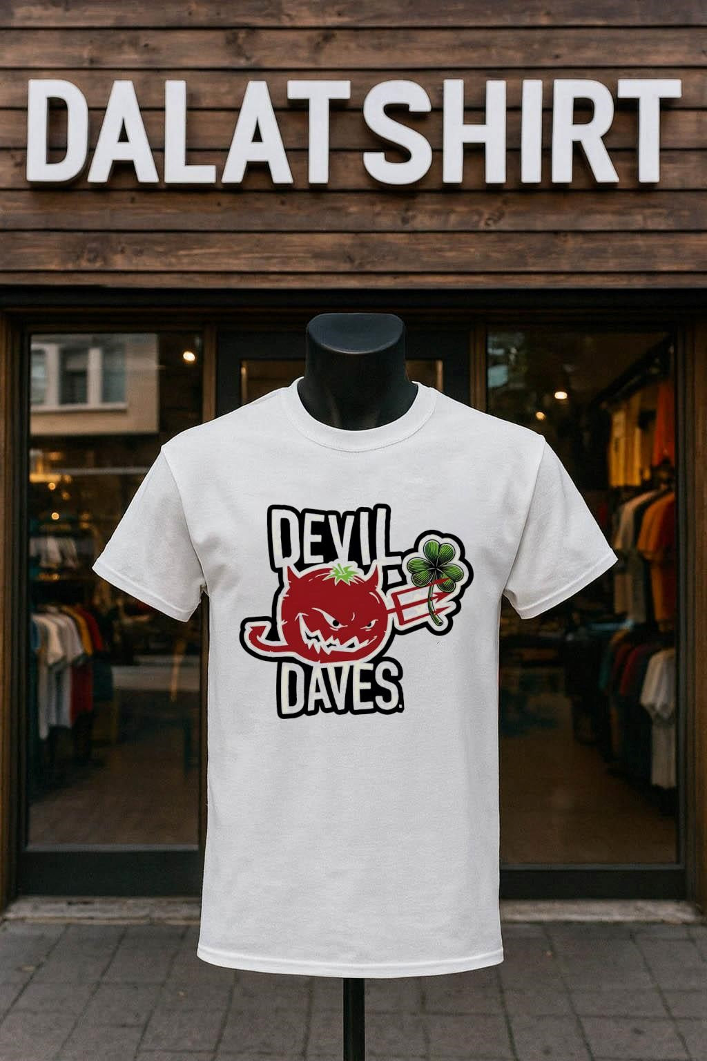 Devil Daves Tomato Pitchfork Shamrock Bloody Mary Mix shirt