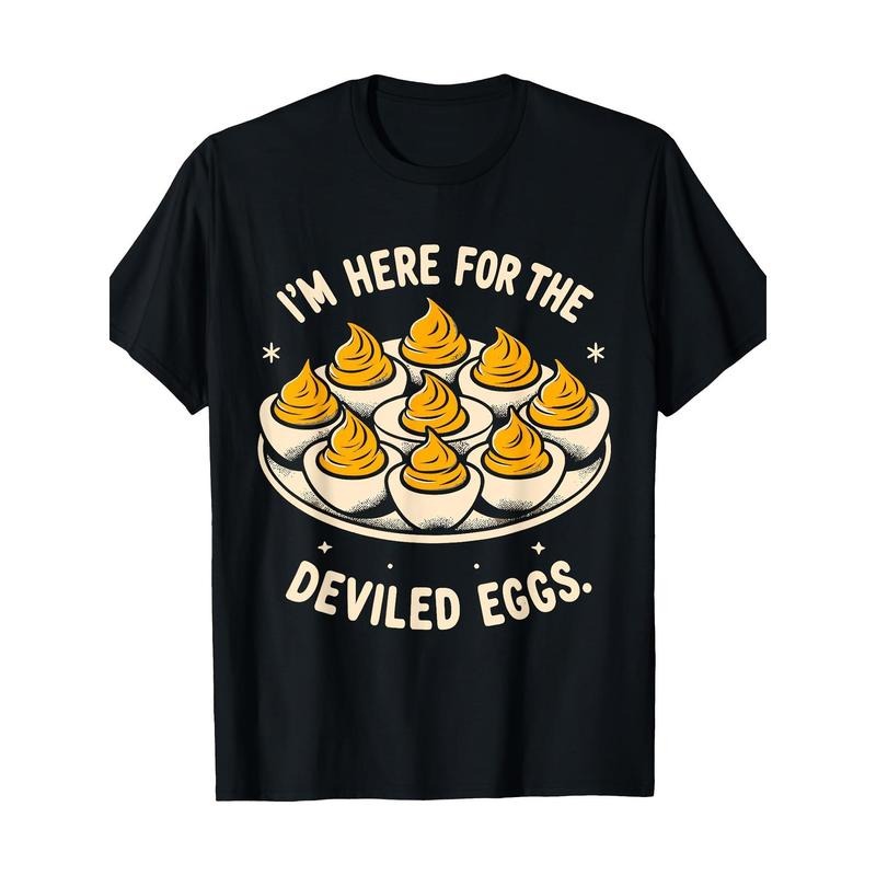 Deviled Egg Funny I'm Here For The Deviled Eggs T-Shirt-220g-100%cotton made in usa Hoodie, Sweatshirt | TeeBloomCo.com