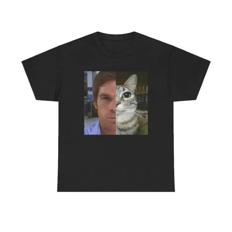 Dext Morgan Tee, Funny Cat Meme Shirt, Unisex Heavy Cotton T-Shirt, Gift for Dexter Fans, TV Show Fan Tee, Funny Graphic...