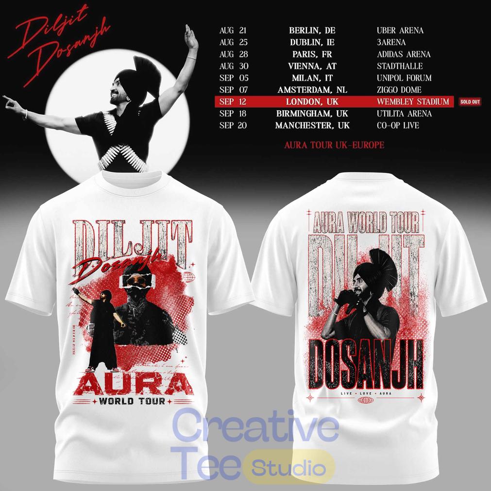 Diljit Dosanjh Aura World Tour ’26 – Europe & UK Edition New Version Tee Hoodie
