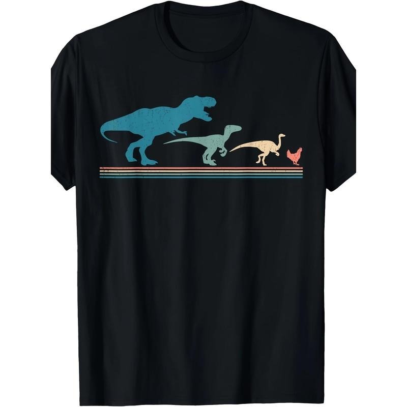 Dinosaur Chicken Evolution Funny Vintage Retro 70S T-Shirt Made in USA Hoodie, Sweatshirt | TeeBloomCo.com