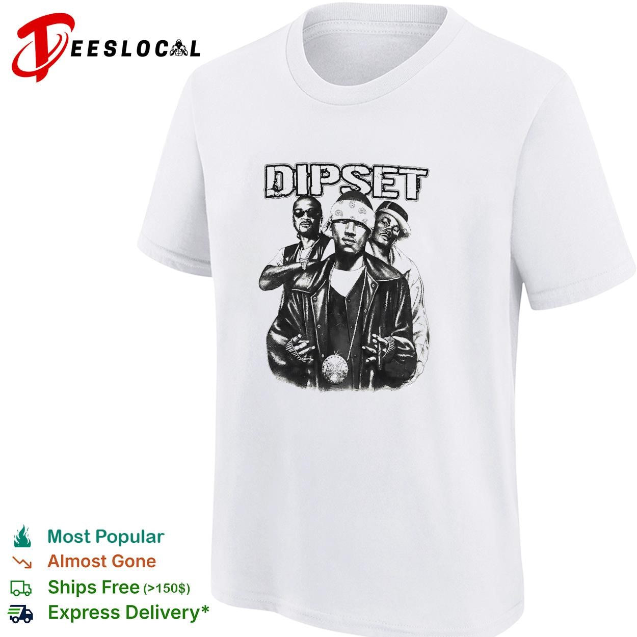 Dipset hip hop group portrait grayscale vintage graphic shirt
